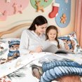 thumbnail image 4 of Manfei Xmas Holiday Season Queen Comforter Set,Snowy Pink Christmas Comforter Sets Queen,Xmas Reversible,3pcs,1 Comforter and 2 Pillowcases, 4 of 7