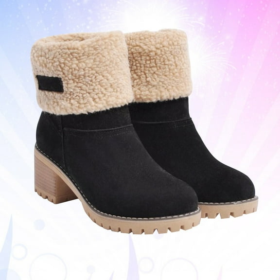 Raindrops Ladies Snow Boot Winter Boot for Women Black 1 Pair