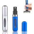 thumbnail image 1 of Mini Refillable Perfume Atomizer Bottle, Portable Perfume Spray Bottle Atomizer Perfume Bottles 5ml Travel Size Refill Pump Case (2pcs Silver+Blue), 1 of 5