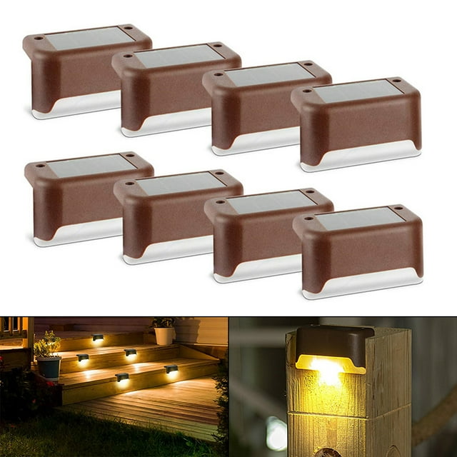 Muyoka Luces solares para terraza al aire libre, paquete de 12 luces solares para escalones, luces LED impermeables para cercas, luces para escaleras para barandas, terrazas, patios, postes y entradas Muyoka Hogar