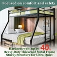 thumbnail image 6 of Dolonm Twin over Full Metal Bunk Bed for Teens, Heavy Duty Noise Free Bunk Bed Sturdy with Support Leg, Ladder and Guardrails for Bedroom, Easy Assembly, Black, 6 of 13