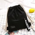 thumbnail image 3 of Drawstring Backpack Fashion Canvas Solid Color Drawstring Bag Drawstring Sack, 3 of 8