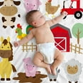 thumbnail image 3 of Cartoon Animals Throw Blanket Cute Farm Animals Pig Cow Horse Sheep Goat Hen Rooster and Barn Decorative Soft Warm Cozy Flannel Plush Throws Blankets for Baby Toddler Dog Cat 30 X 40 Inch, 3 of 6