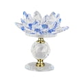 thumbnail image 2 of Portavelas de cristal transparente Lotus Tealight Portavelas Portavelas votivas Candelabro de vidrio para centro de mesa Decoración de comedor Azul Macarena Portavelas para velas, 2 of 8