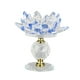 thumbnail image 2 of Portavelas de de vidrio, portavelas de pétalo de loto de vidrio decorativo, portavelas para decoración del hogar Azul, 2 of 9