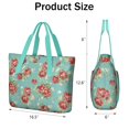thumbnail image 3 of Tote Bag for Women - Pioneer Flower Shoulder Bag - Large Utility Work Duffle Bag with Zipper Handbag for Travel, Work, Sprots, 3 of 5