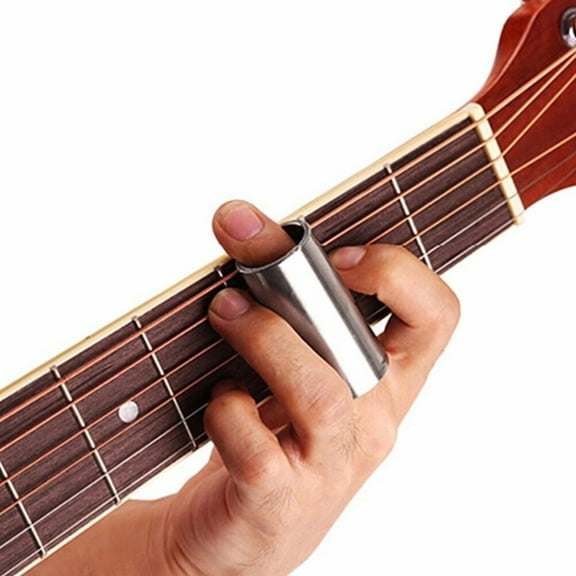 ROSENICE 2pcs 70mm Glass Slide and Stainless Steel Slide Medium Bottleneck Slide for Guitar Bass (Transparent and Silver)