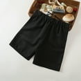 thumbnail image 4 of Huvoen Girls' Stretch Kick Short Toddler Kids Big Boy Fashion Cute Color Casual School Uniform Suit Shorts Black 3-4 Years, 4 of 4