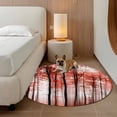 thumbnail image 3 of Round Area Rugs Collection 6 Ft, Red Forest Non-Slip Residential Carpet, Mysterious Tree Autumn Botanical Farmhouse Indoor Crawling Mats Runner Rugs for Living Room/Dining Room/Bedroom, 3 of 8