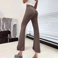 thumbnail image 2 of ZACPNCV Ladies' Solid Color Casual Elastic Waist Versatile Micro Flared Loose Yoga Casual Pants Coffee, 2 of 5
