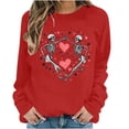 thumbnail image 6 of Skeleton Heart Sweatshirt Valentines Day Gothic Love Graphic Pullover Long Sleeve Crewneck Tops Edgy Skull Shirt, 6 of 6