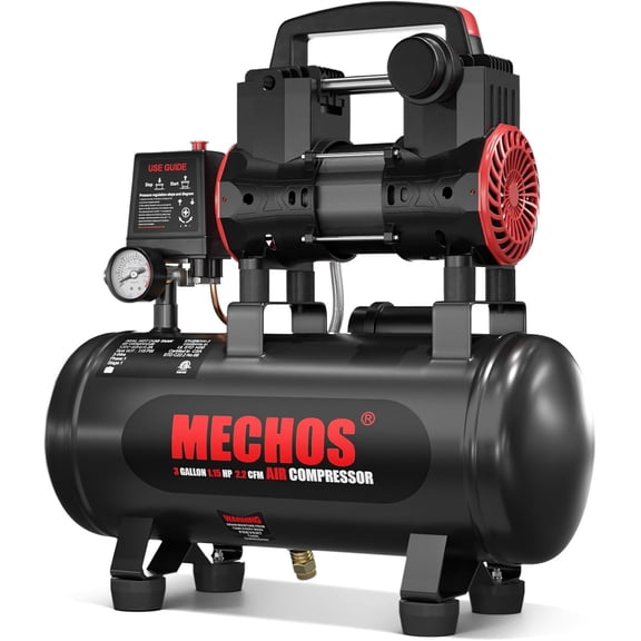 Baotree 3-Gallon Portable Air Compressor, oil-free, 70-decibel quiet operation, suitable for garage and home use, tire inflator