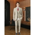 thumbnail image 3 of Four piece Men's new striped suit: jacket, vest, pants, shirt set - formal business suit for groom, ball, and special events | High quality fabric, British style, elegant and fashionable, 3 of 8