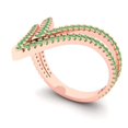 thumbnail image 2 of 0.525 ct Round Cut Simulated Green Diamond Statement 14K Rose Gold Womens Engagement Ring, 2 of 5