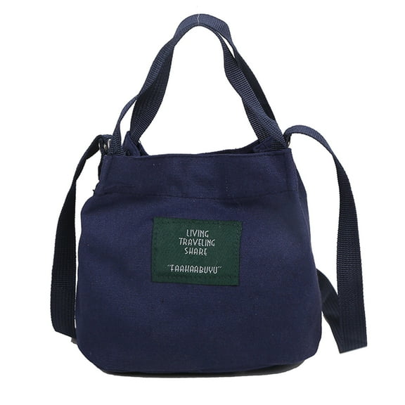 Stylago Womens Canvas Tote Bag Small Casual Shoulder Purse Crossbody Bags for Colleges Ladies Travel Phone Handbags Blue