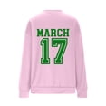 thumbnail image 5 of Xdegoge St. Patrick's Day Sweatshirt for Women Playful Front & Back Print Sweatshirts Casual Long Sleeve Crew Neck Auspicious Leaf Clover Shamrock Top, 5 of 7