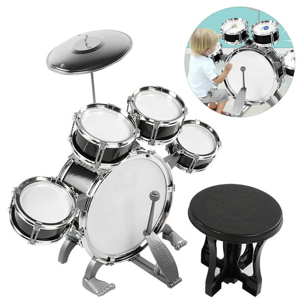 Kids Drum Set For Toddlers With 5 High Drums, Drum Kit Musical