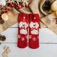 thumbnail image 2 of EnJoCho Clearance Christmas Socks Warm Coral Velvet Thick Christmas Socks Sleep Cartoon Floor Fuzzy Christmas Socks Adult Xmas Winter Themed Charming Socks Heated Socks Bulk Red Green Cute&Fun, 2 of 6