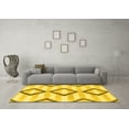 thumbnail image 3 of Ahgly Company Machine Washable Indoor Round Abstract Yellow Modern Area Rugs, 5' Round, 3 of 4