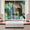 thumbnail image 2 of Ambesonne Abstract Expressionist Kitchen Curtains, Spring Tones, 55"x30", Green Blue and Dark Sepia, 2 of 3
