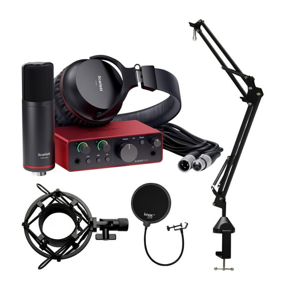 Focusrite Scarlett Solo Studio 4th Gen USB Audio Interface w/Accessories Bundle