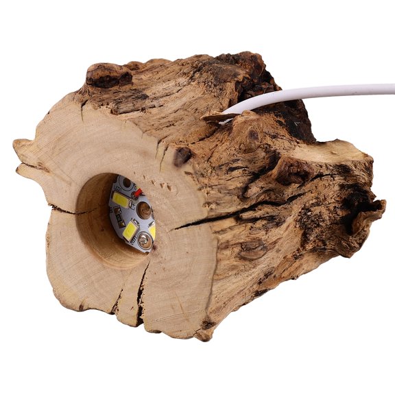 Crystal Ball Wooden Base Tree Stump LED Light Artificial Socket Table Lamps Office
