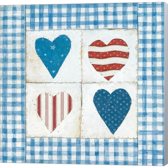 Great Art Now Americana Hearts by David Carter Brown Canvas Wall Art