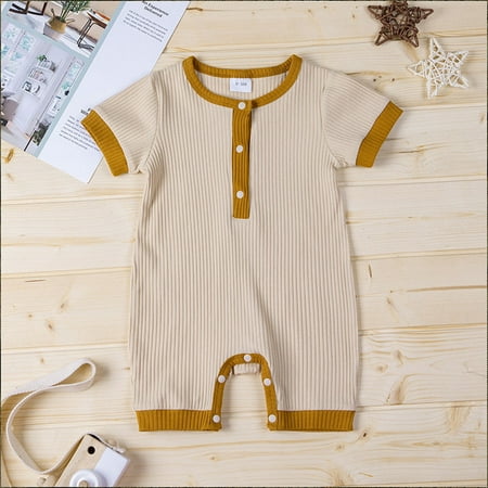 

TOTO Newborn Infant Baby Girls Boys Sleeveless Button Bodysuit Romper Jumpsuit