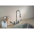 thumbnail image 3 of Delta 27C4842 Commercial Double Handle Ceramic Disc Lavatory Faucet with Gooseneck Spout and Vandal Resistant Hooded Blade Handles, Chrome, 3 of 5