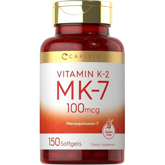 Vitamin K2 MK7 100mcg | 150 Softgels | For Men and Women | Non-GMO, Gluten Free | by Carlyle