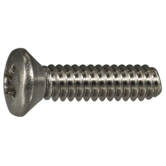 #10-24 x 3/4" 18-8 Stainless Steel Coarse Thread Phillips Oval Head Machine Screws