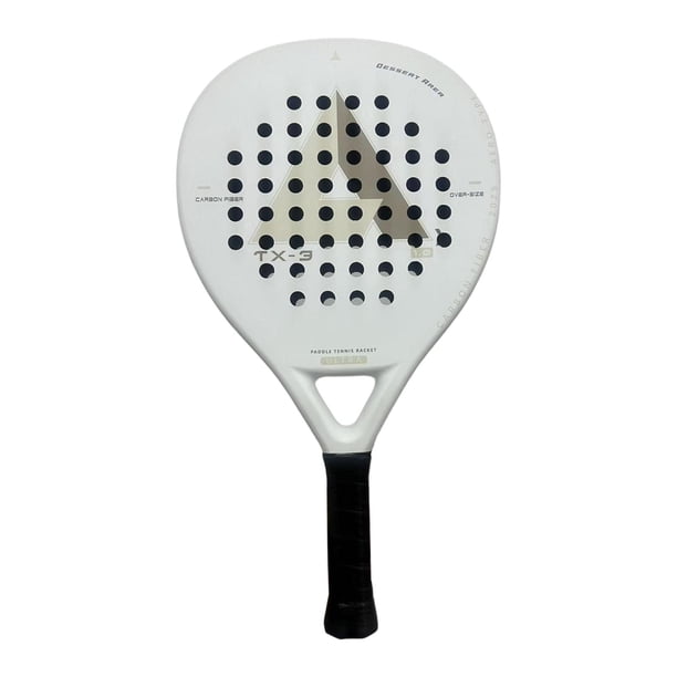 Raqueta de tenis playa de fibra de carbono y espuma EVA, portátil, para interiores y exteriores. Blanco