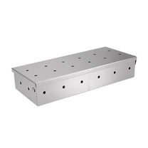 Stainless Steel Smoker Box for Gas & Charcoal Grills - Large Capacity Wood Chip Smoking Box for BBQ, Non-Warp Design - Grill Accessory for Infusing Authentic Smoke Flavor into Meats
