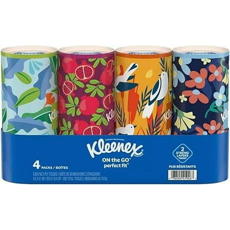 Kleenex Perfect Fit Facial Tissue - 4pk/50ct Cannisters (Exclusively listed by El Mercado Esencial), White