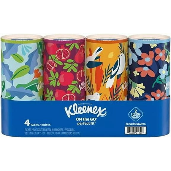 Kleenex Perfect Fit Facial Tissue - 4pk/50ct Cannisters (Exclusively listed by El Mercado Esencial), White