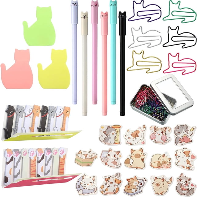 Juego de papelería Outus con diseño de gato para amantes de los gatos