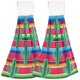 thumbnail image 1 of wonima01 Hanging Tie Towels 2 Pack Kitchen Hand Towels Dishcloths Sets with Loop Green Cactus Mexican Blanket Stripe Soft Cotton Absorbent Hand Towels for Bathroom Restaurant Hotel BBQ Machine Washab, 1 of 1