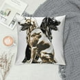 thumbnail image 2 of Autua Metallic Dog Graphic Decorative Pillow Cover for Home Couch Living Room Sofa - Aesthetic Decorative Pack of 1, Short Plush Material 22x22in, 2 of 5
