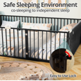 thumbnail image 5 of Full Size Minimalist Metal Floor Bed Frame, Montessori Bed with Fence and Door, Low Children Bed for Boy & Girl,Black, 5 of 6