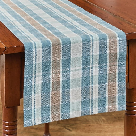 Park Designs Jordan Plaid Blue Table Runner 13" x 36"