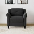 thumbnail image 5 of Bowery Hill Transitional Microfiber Chair with Curved Arm in Black, 5 of 5