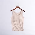 thumbnail image 4 of Camisole Tops For Women Womens Tank Tops With In Bra Summer Basic Padded Yoga Shirt Shelf Bras Workout Camisole Casual Undershirt Summer Sleeveless Womens Summer Tops, 4 of 7