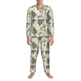 thumbnail image 3 of Goofa Vintage Animals Palm Tree for 2-piece Loungewear Set Men’s Sleepwear Set Soft PJs Cozy loungewear Comfy Sleep Set Winter Pajamas-Large, 3 of 7