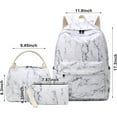 thumbnail image 2 of Triani 3-Piece Backpack Set Water Resistant Bookbag with Lunch Box and Pencil Bag (Marble), 2 of 7