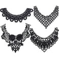 thumbnail image 6 of 4 Styles Neckline Applique Collar Patch Embroidered Floral Lace Fabric Trim Women's White Hollow Out False Collar Detachable Shawl Cape Clothes Patch for Sewing Accessory for DIY, 6 of 9