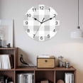 thumbnail image 2 of Wall Clock Gray White Buffalo Plaid Clocks PVC Silent Non-Ticking Battery Operated Decorative Classic Checked Round Clock for Home Living Room Kitchen Bedroom Office School Wall Decor 10 Inch, 2 of 9
