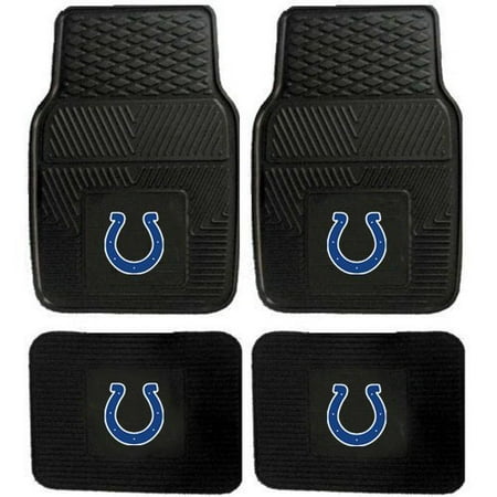 Front and Rear Floor Mats - Vinyl - Car Truck SUV - NFL - Indianapolis Colts
