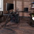 thumbnail image 3 of Manor Park Modern Glass Corner Computer Desk and Gaming Desk - Multiple Finishes, 3 of 9
