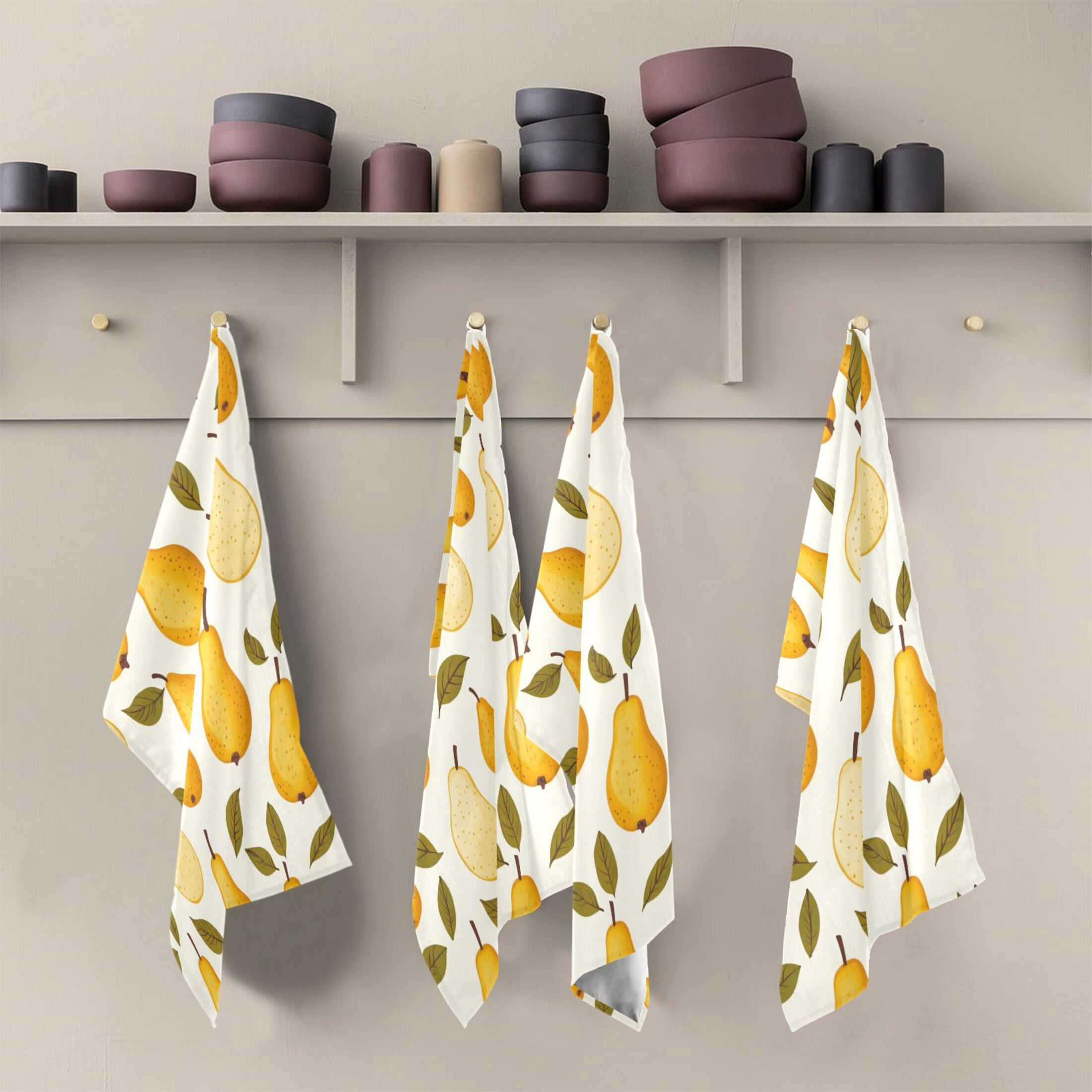Kitchen Towel 28x18 Inches x6，Plate Towel, Decorative Towel, Napkin, Tea Towel Tea Towels For Kitchen Dish Cloths & Dish Towels Yellow Pear