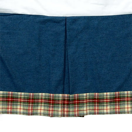 My Baby Sam Denim Patchwork Crib Skirt